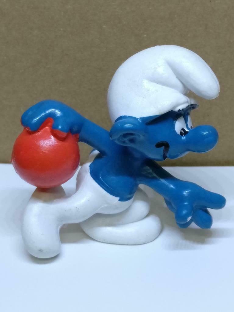 Vintage The Smurfs Red Ball Figurine Miniature 1978 Hong Kong x1 Piece (A1771)