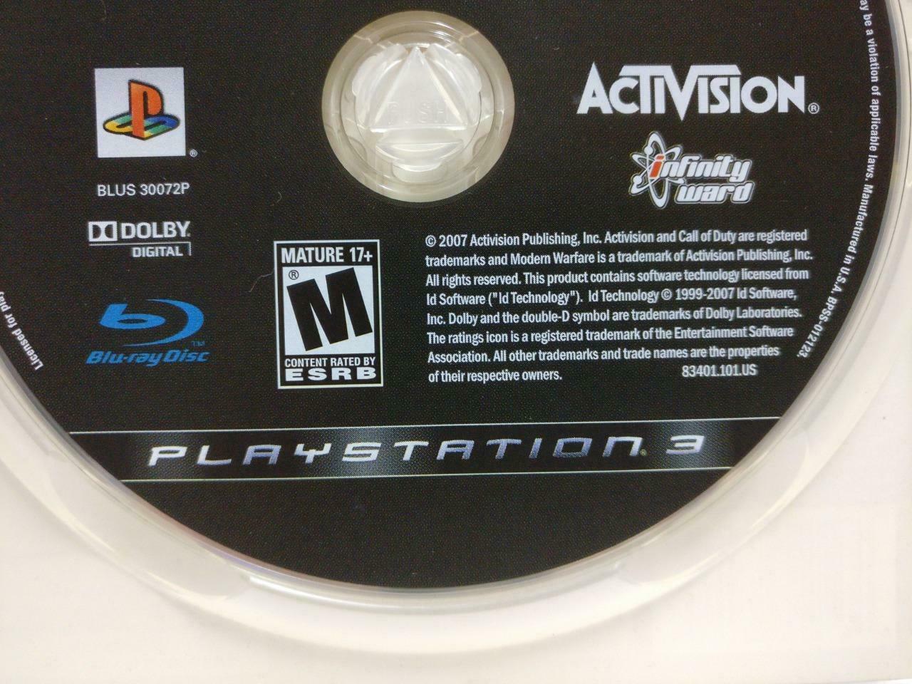 Sony PlayStation 3 PS3 Call Of Duty 4 Modern Warfare 2007 Game Disc (GA377)