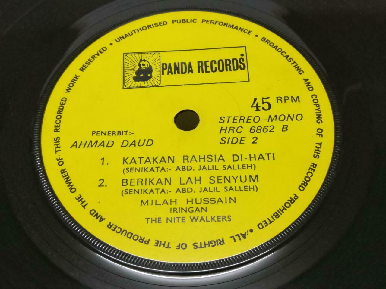 Rare Malaysia Teen Girl Milah Hussain & The Nite Walkers Band Malay EP 7" EP380