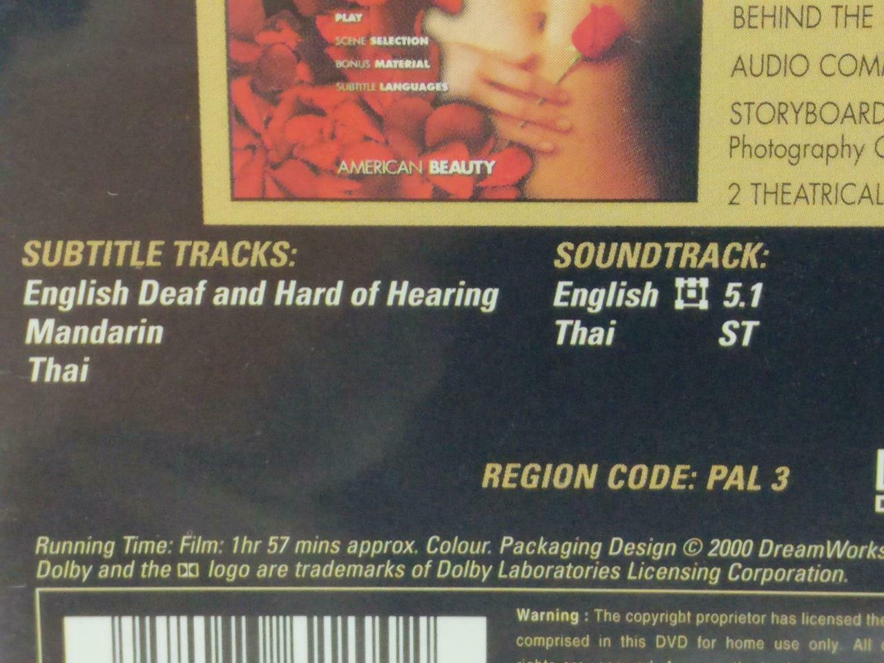 Movie American Beauty Kevin Spacey 2000 Singapore DVD Chinese Sub R3 (DVD015)