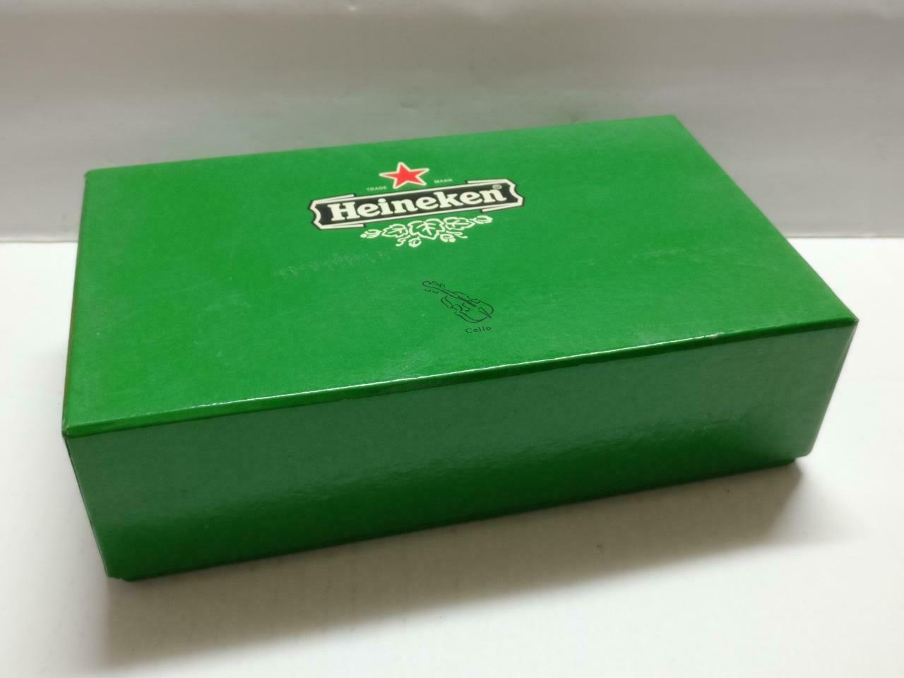 Unused Vintage Singapore Heineken Beer Cello Lighter Display W/Box F/S (A2171D)
