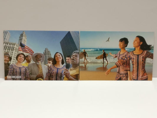 LUCKYPIGEON888 Singapore Airlines SIA Stewardess Sea Postcard Set Of 2 (E0439)