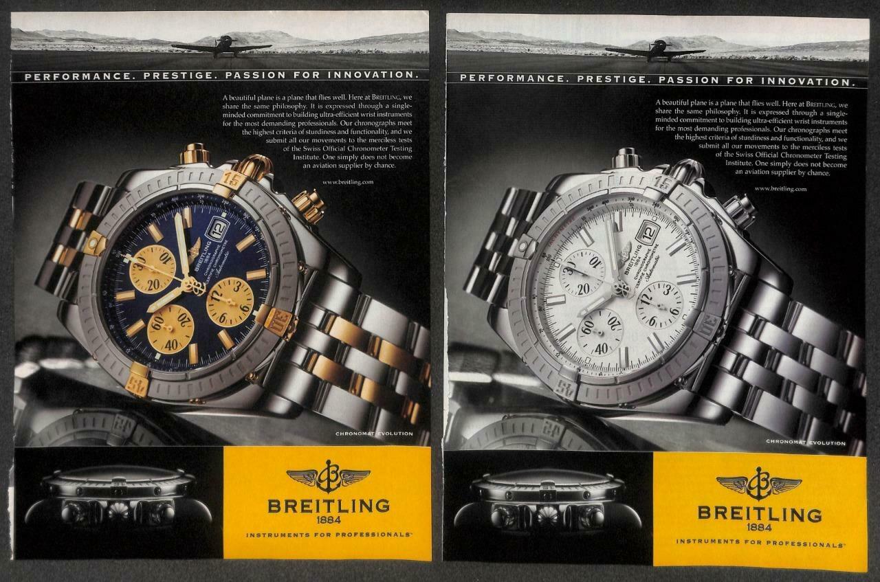 Vintage Breitling Watch Bentley Magazine Advertisement Print Ad x 6 (P922)