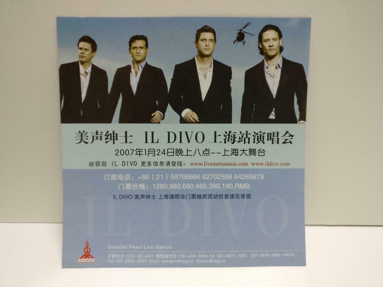 Il Divo Siempre 2006 China CD with Shanghai 2007 Promo Concert Card CD1139 D