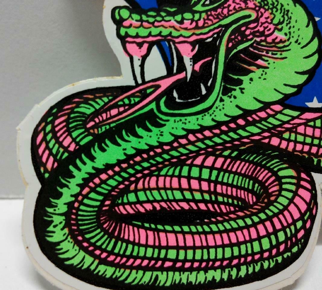 Vintage 80’s Sticker Neon Colourful Snake F/S (A794)