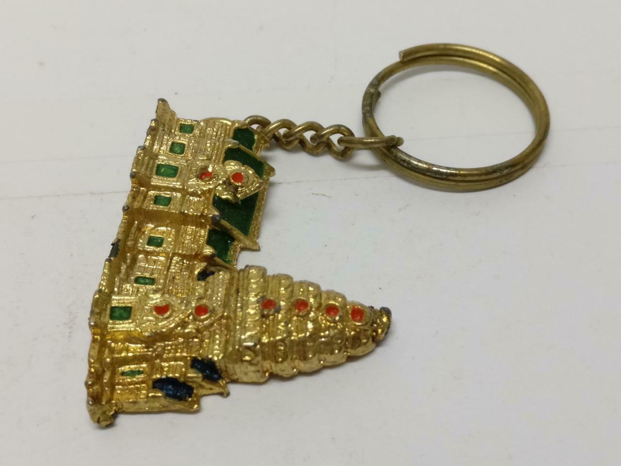 LP888 Vintage Historical India Temple Architecture Souvenir Keychain Keyring F/S B676