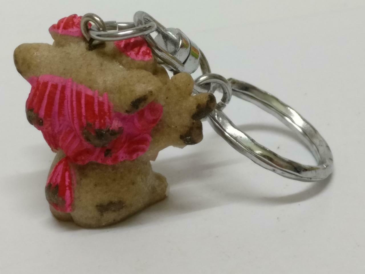 LP888 Rare Vintage Miniature Monster Creature Wood Souvenir Keychain Keyring F/S B754