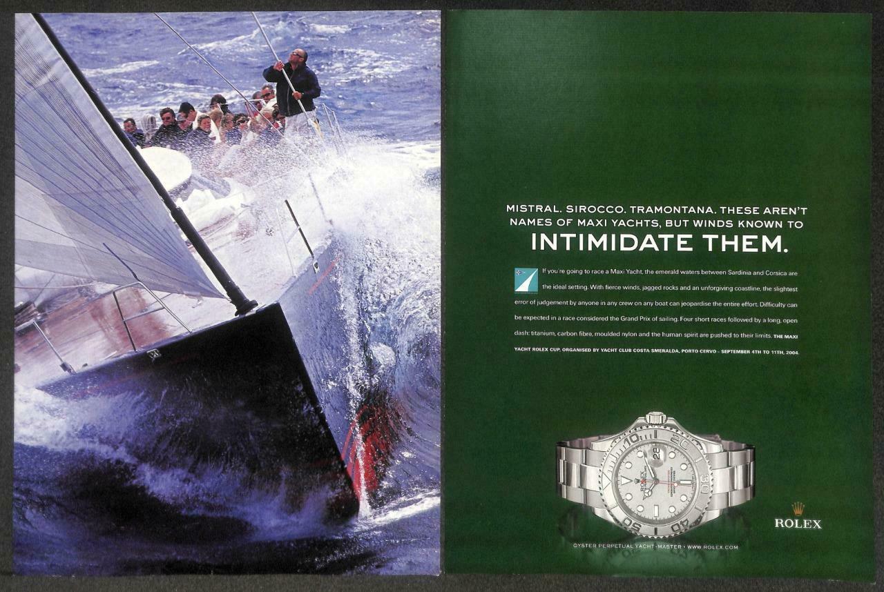 Vintage 2004 Rolex Watch Yacht-Master Magazine Advertisement Print Ad x 2 P963