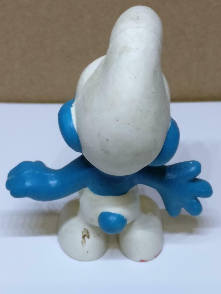 Vintage The Smurfs Red Spectacle Miniature Figurine Peyo 1969 Hong Kong x1 A1780