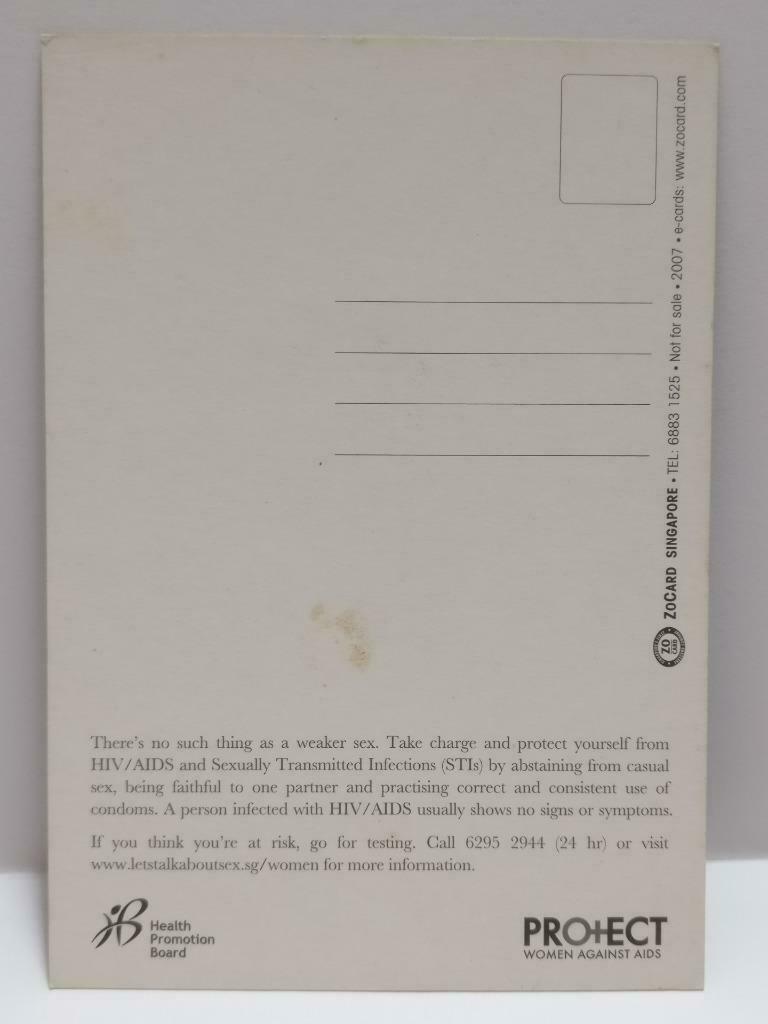 LUCKYPIGEON888 Cheesecake Beefcake Couple 2007 Singapore Ad Postcard (E0339)