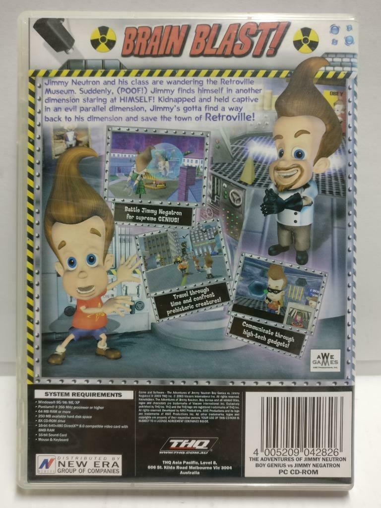 Jimmy Neutron Vs. Jimmy Negatron 2003 Australia PC CD-ROM Game (GA317)