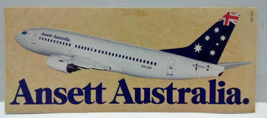 Vintage 80’s Sticker Ansett Australia Airlines F/S (A776)