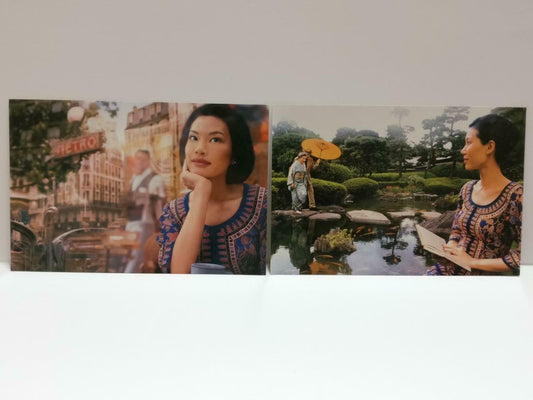 LUCKYPIGEON888 Singapore Airlines SIA Girl Paris Tokyo Postcard Set Of 2 (E0449)