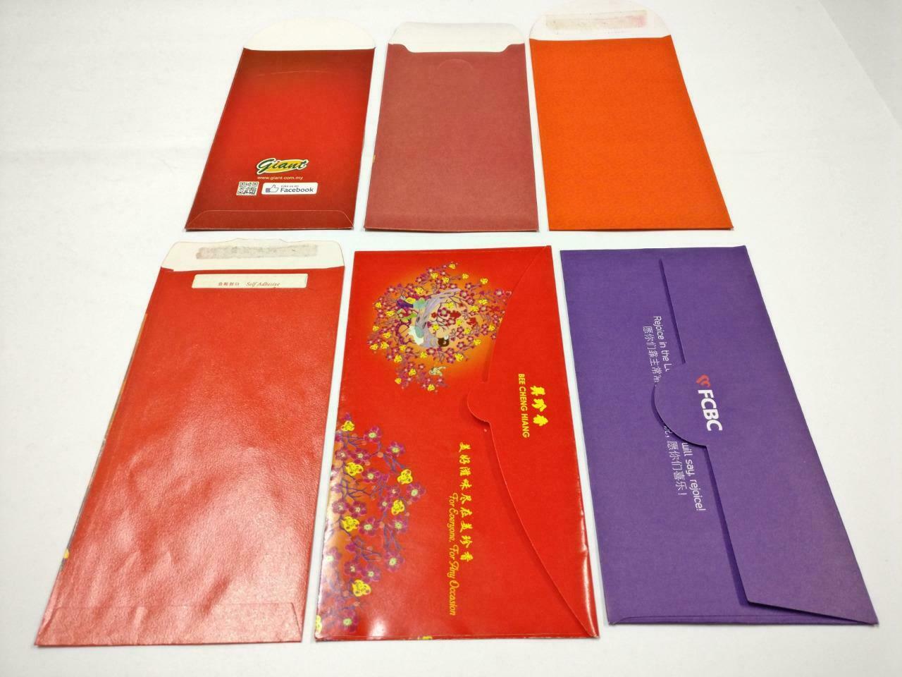 12 pcs Chinese New Year Red Packet Cute Girl Ox Koi Flowers Orange Ingot (C2225)