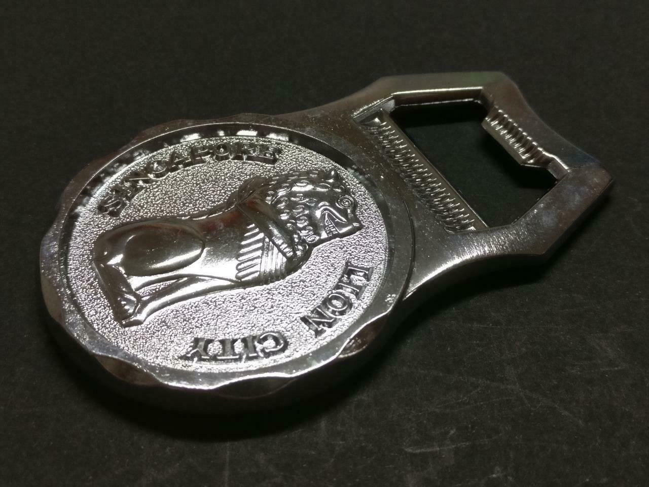 LP888 Rare Vintage Singapore Lion City Souvenir Metal Bottle Opener F/S B968 *2