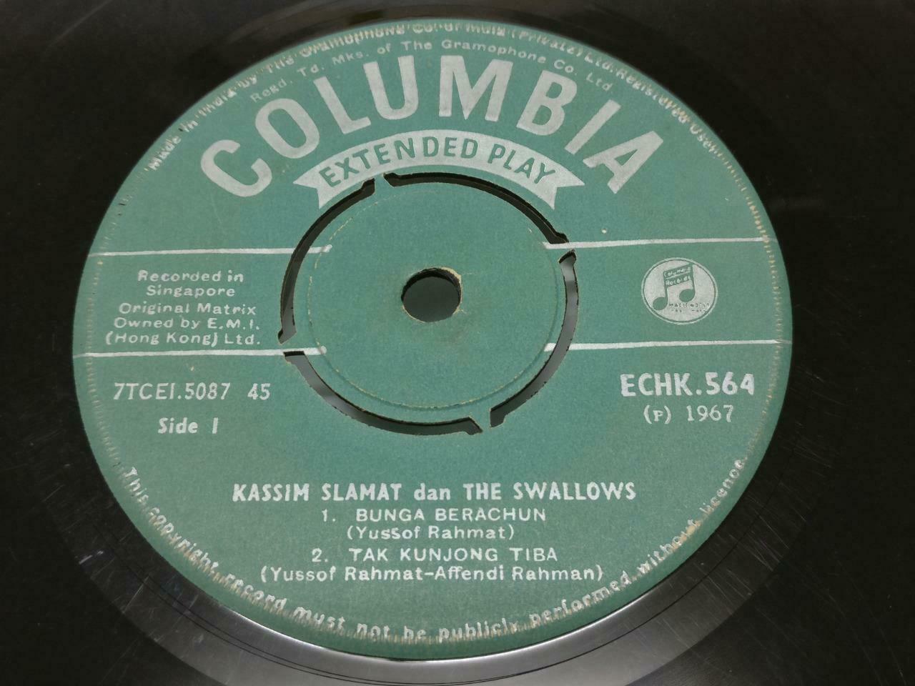 Malay Kassim Slamat & The Swallows Rare Psych Garage 45RPM Singapore EP 7" EP385