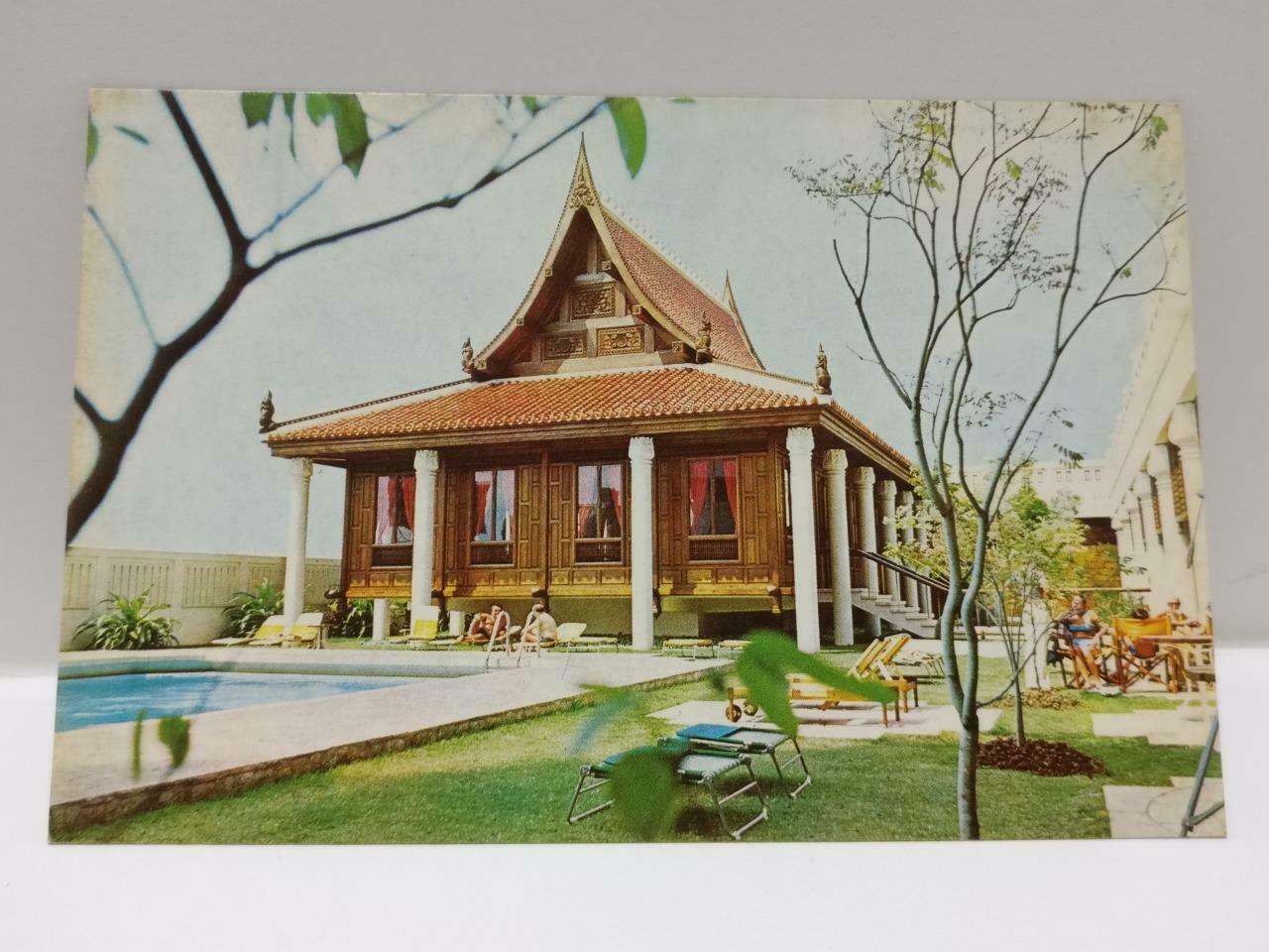 Vintage Thailand Indra Regent Hotel Traditional Thai House Postcard (P727)