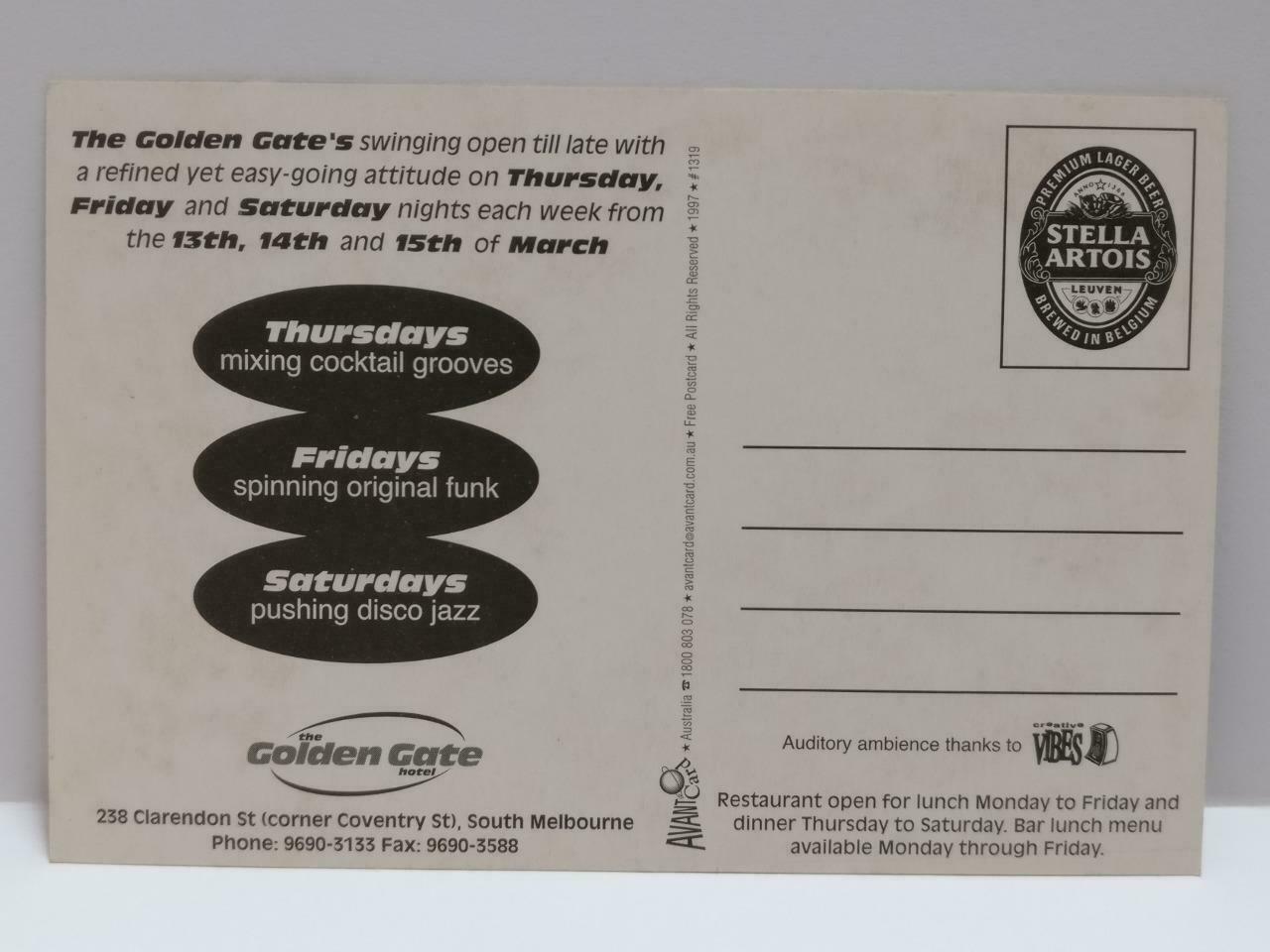 LUCKYPIGEON888 The Golden Gate Hotel Cruise 1997 Australia Ad Postcard (E0279)