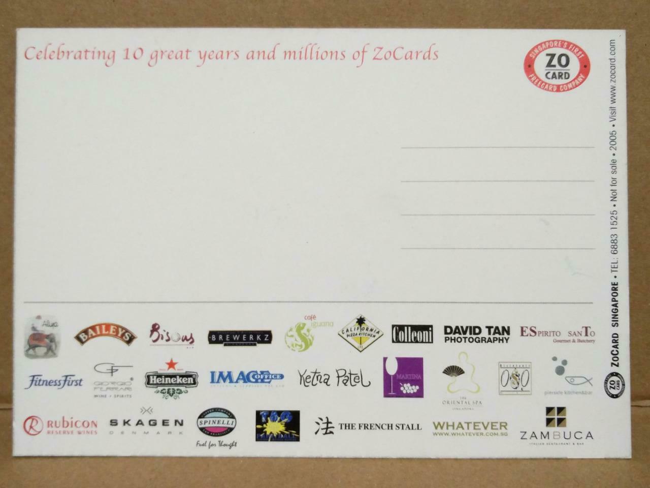 LUCKYPIGEON ZoCard 10th Anniversary Singapore Postcard (C2054)