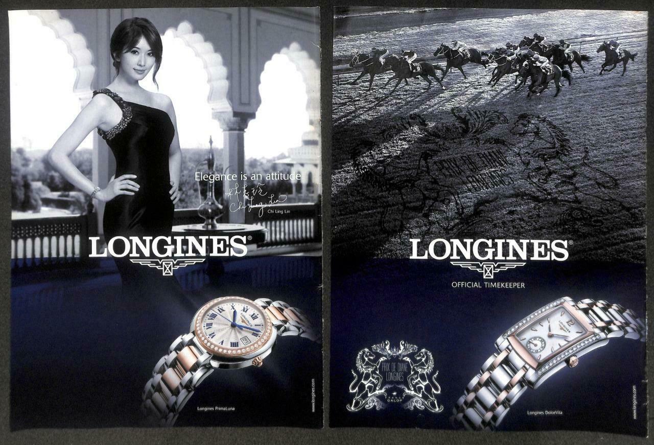 Vintage Longines Watch 林志玲 Lin Chi Ling Magazine Advertisement Print Ad x 4 P911