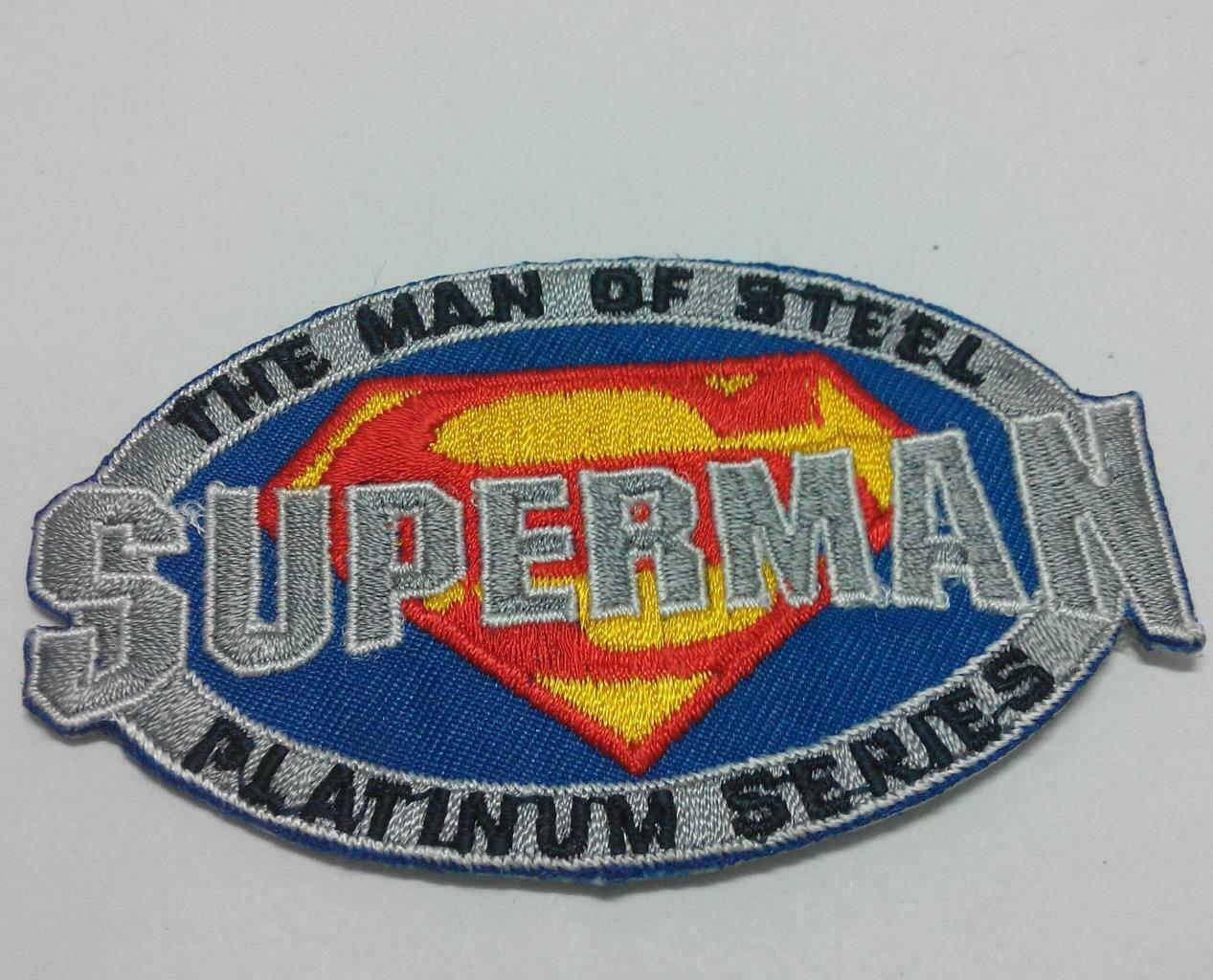 Embroidered SUPERMAN The Man Of Steel Platinum Iron On Clothes Patch (A945)