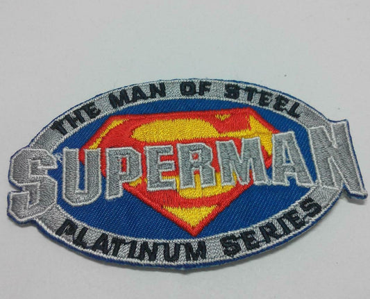 Embroidered SUPERMAN The Man Of Steel Platinum Iron On Clothes Patch (A945)