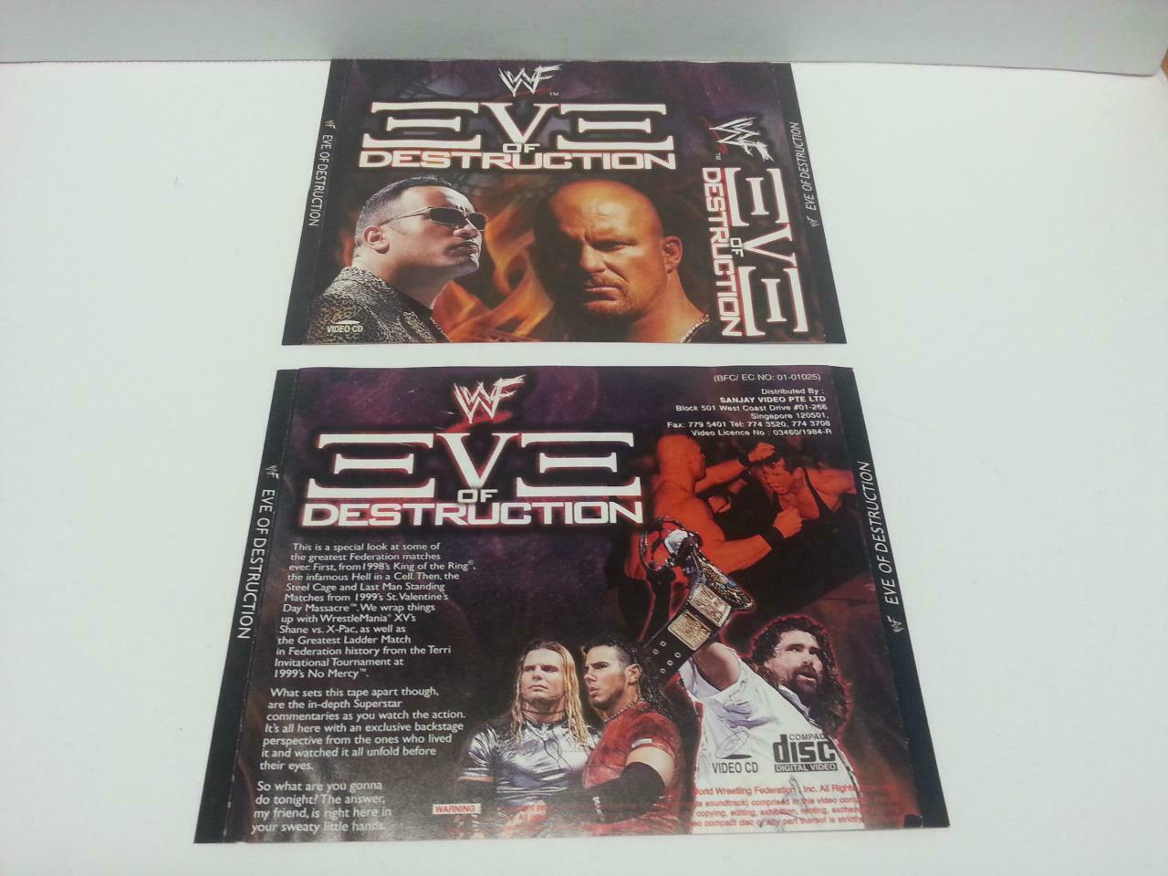 WWE WWF Wrestling EVE Of Destruction 2001 Singapore Only Video CD 3x VCD (A822)
