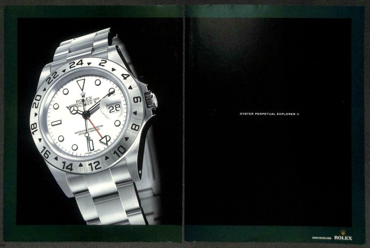 Vintage 2004 Rolex Watch Explorer II Magazine Advertisement Print Ad x 2 (P966)