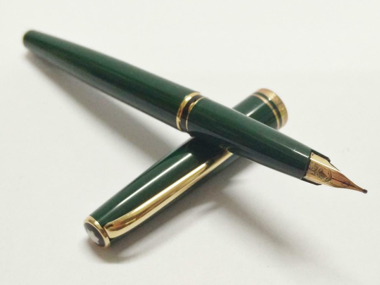 Vintage Preowned Green Montblanc Mont Blanc Gold Tone Fountain Pen (A1591)