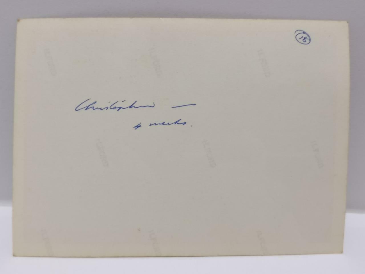 1970s Vintage Overseas Chinese Father Holding Newborn Baby InRoom B&W Photo P545