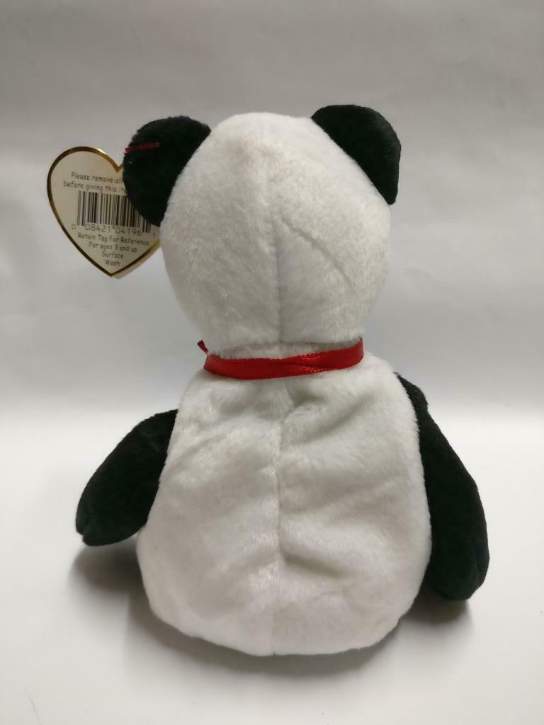 Vintage Ty Beanie Babies Fortune Panda Bear 8" 1997 KR Plush Soft Toy (PTY117)