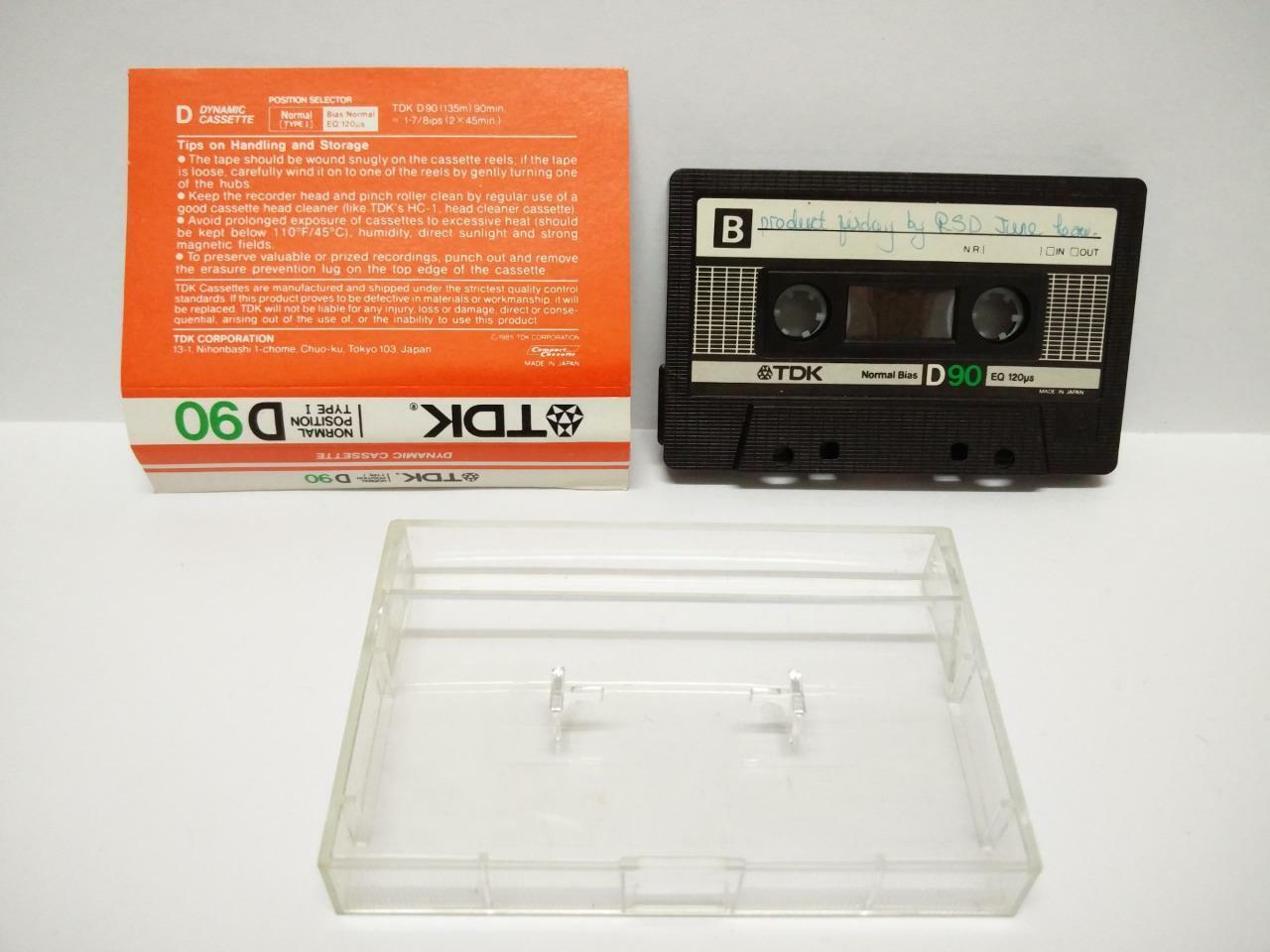 Used  Blank Tapes TDK D90 Normal Bias 90 Mins Japan Cassette Tape x 01 (CT009)