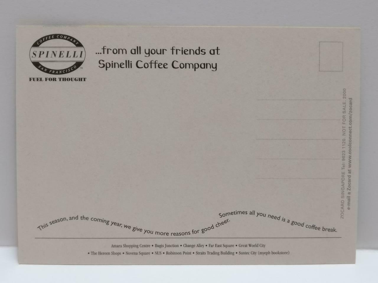 LUCKYPIGEON888 Spinelli Coffee Christmas Art 2000 Singapore Ad Postcard (E0237)