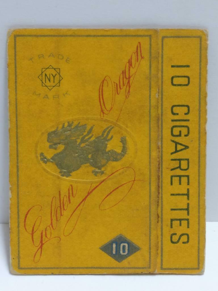 Vintage Rare Singapore Golden Dragon Cigarettes Packet Empty Paper Box F/S A2313