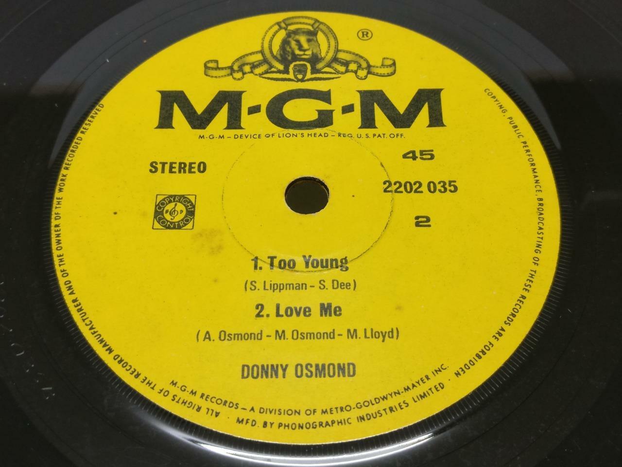 Donny Osmond Puppy Love Too Young Love Me MGM 7" EP (EP050)