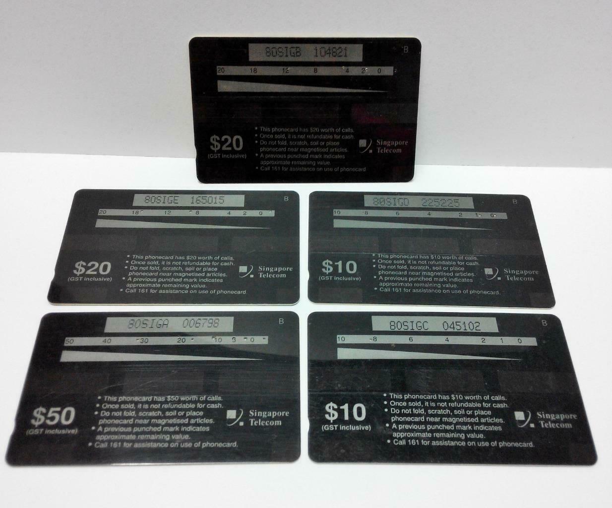 Used Vintage Singapore Phone Cards x5 Children Special Arts Artise Painting A410