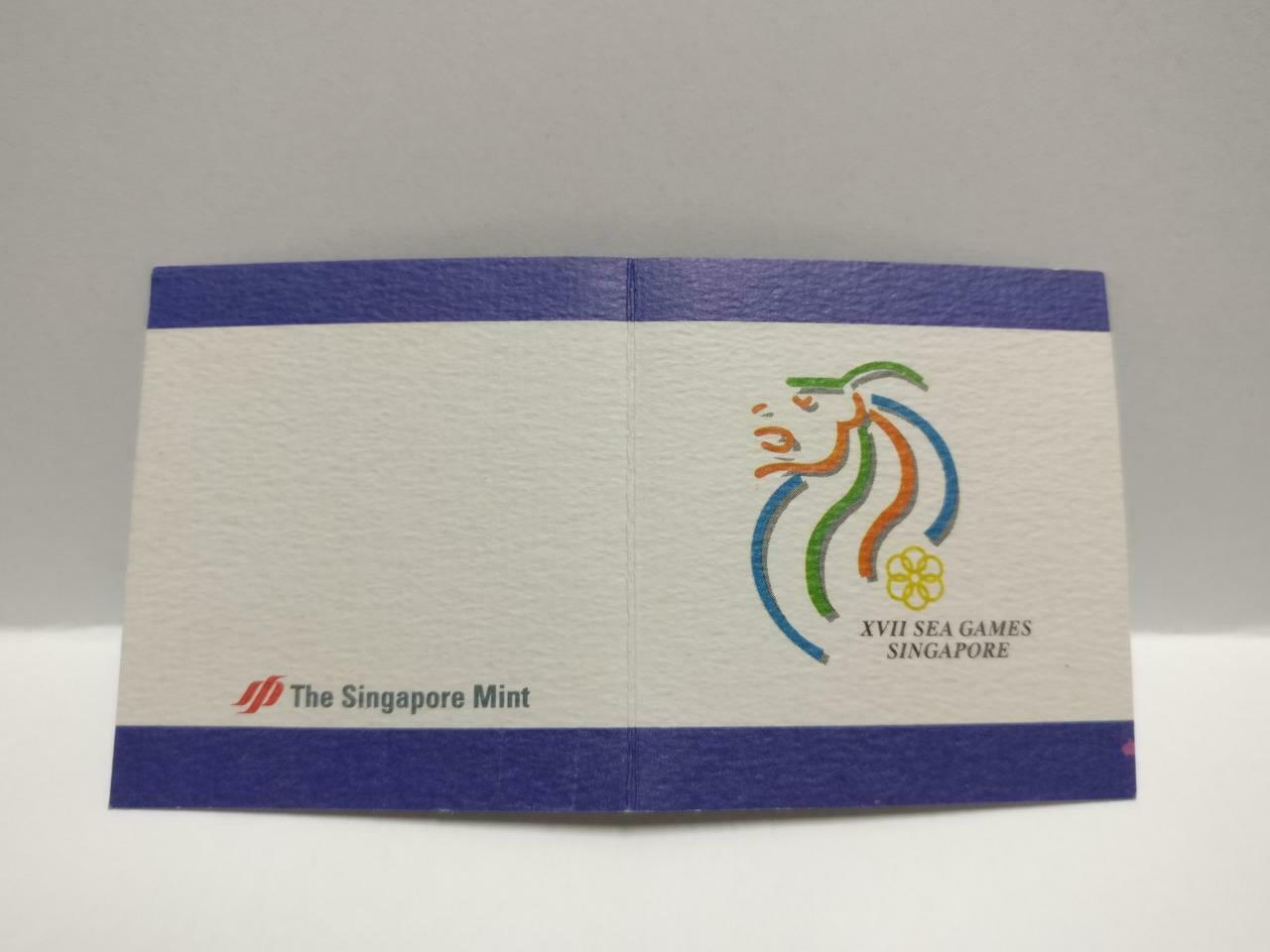 Singapore $5 Olympic SEA Games 1993 Proof Silver Coin With Box & Cert (C040b)