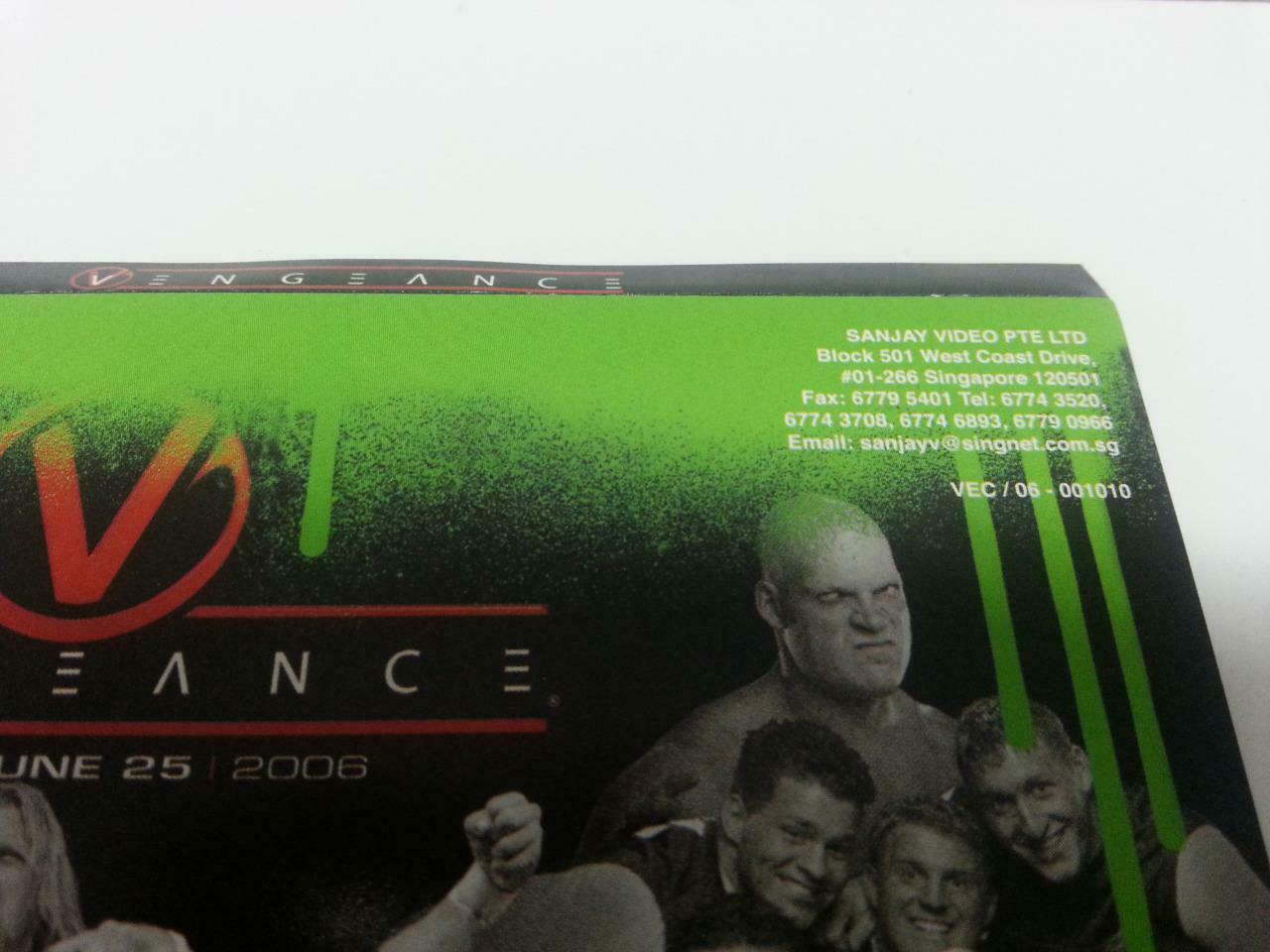 WWE WWF Wrestling RAW Vengeance 2006 Singapore Only 4x VCD Video CD OOP (A842)