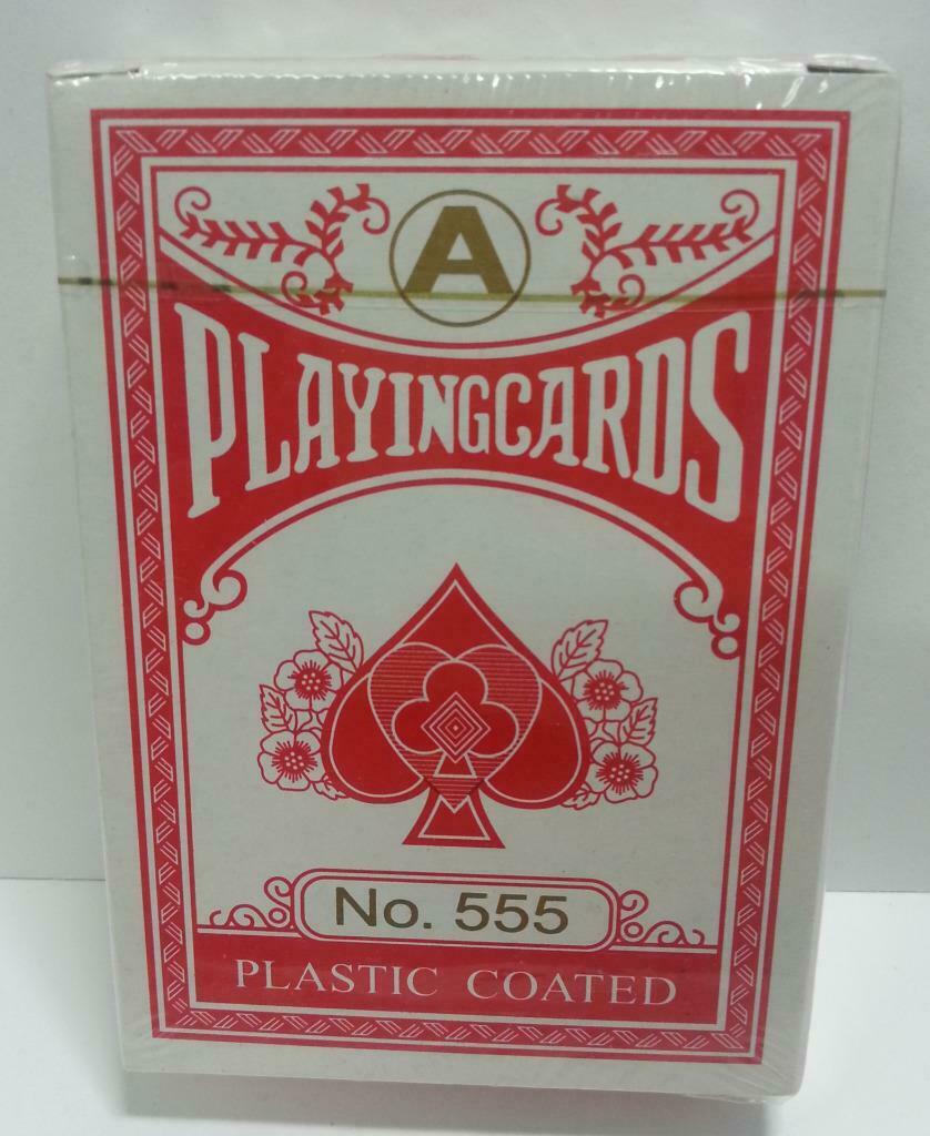 Rare Sealed A No. 555 Plastic Coated Playing Cards Souvenir (A1117)
