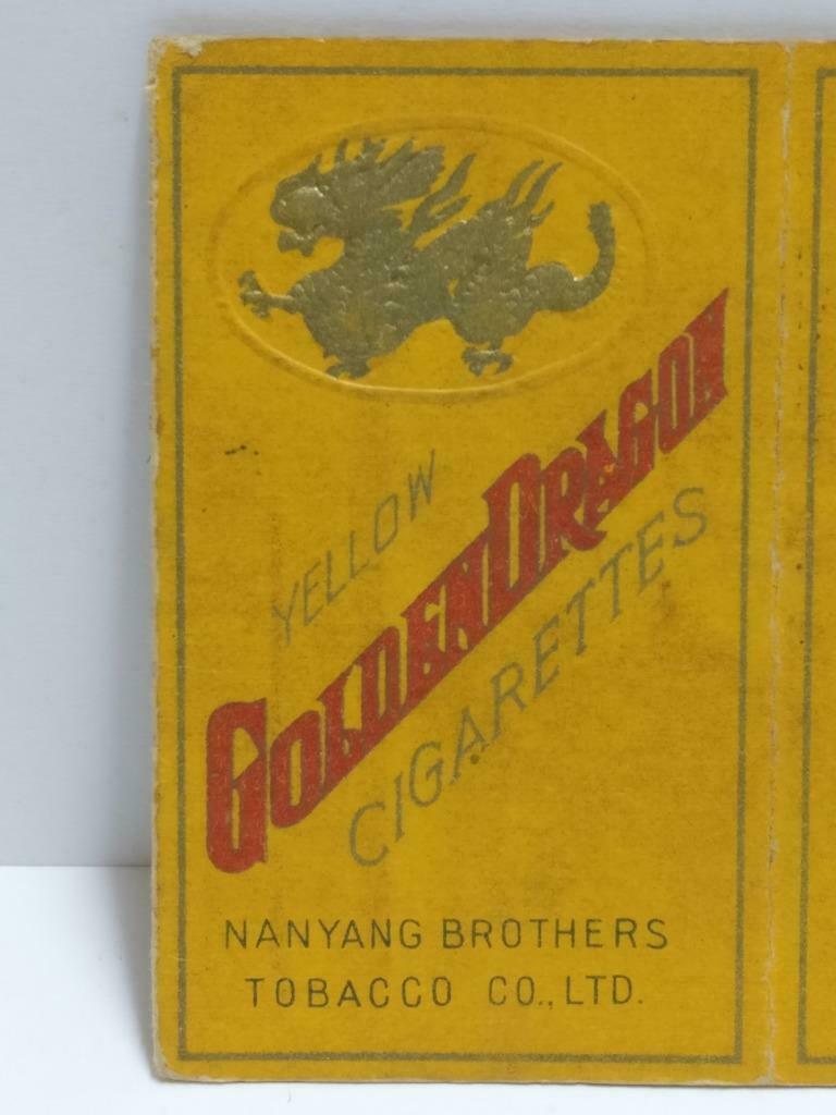 Vintage Rare Singapore Golden Dragon Cigarettes Packet Empty Paper Box F/S A2313