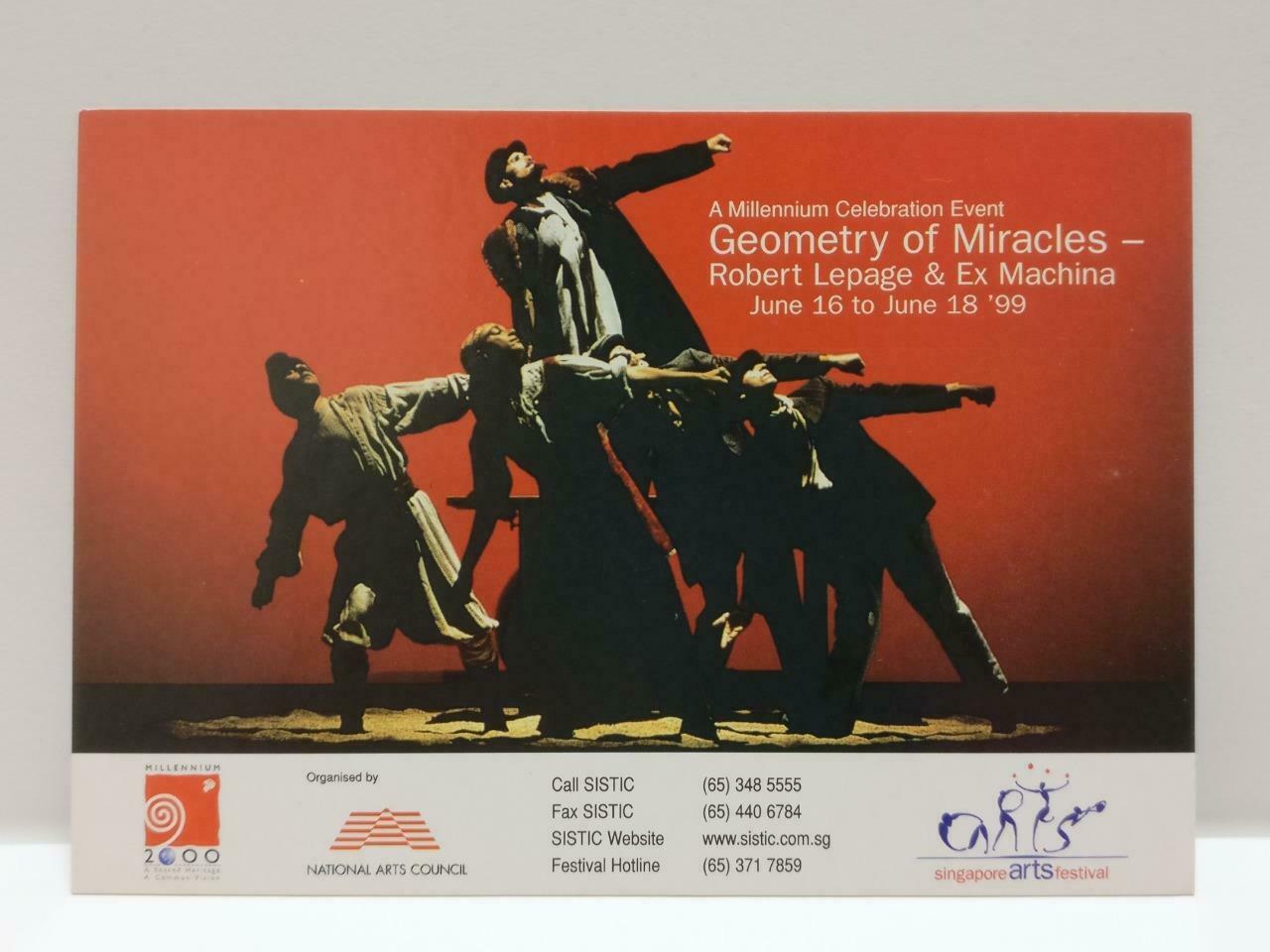 LUCKYPIGEON888 Singapore Arts Fest Geometry Of Miracles 1999 Ad Postcard (E0118)