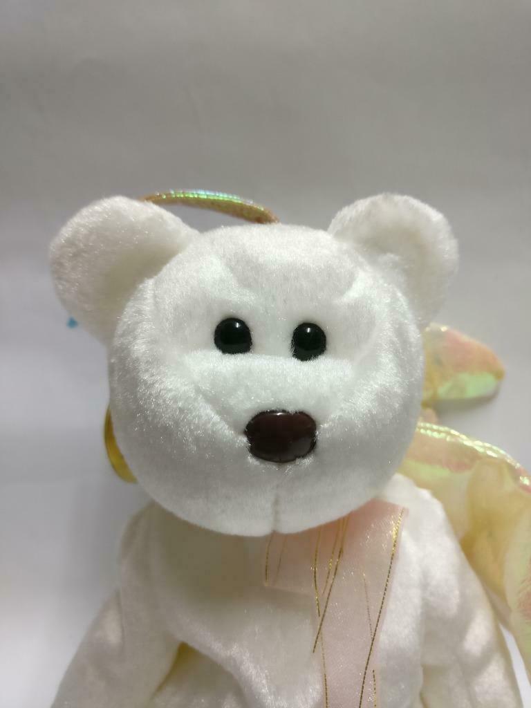 Vintage Ty Beanie Babies Halo White Angel Bear 1998 KR Plush Soft Toy (PTY114)
