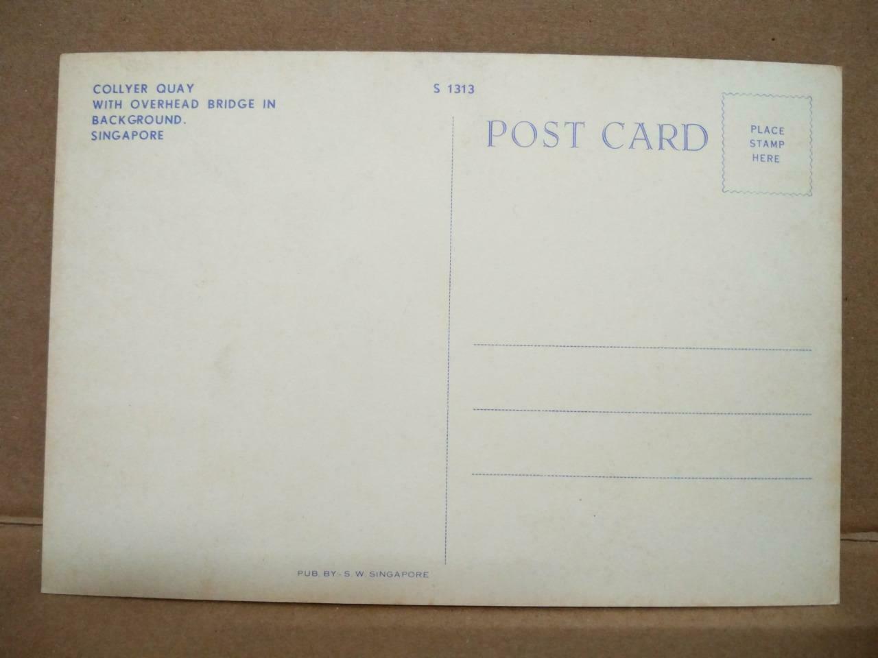 LUCKYPIGEON Collyer Quay Overhead Bridge Background Singapore Postcard (C2005)