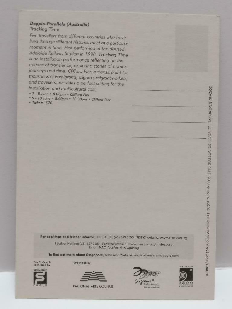 LUCKYPIGEON888 Singapore Arts Fest Man In Metal Locker 2000 Ad Postcard (E0171)