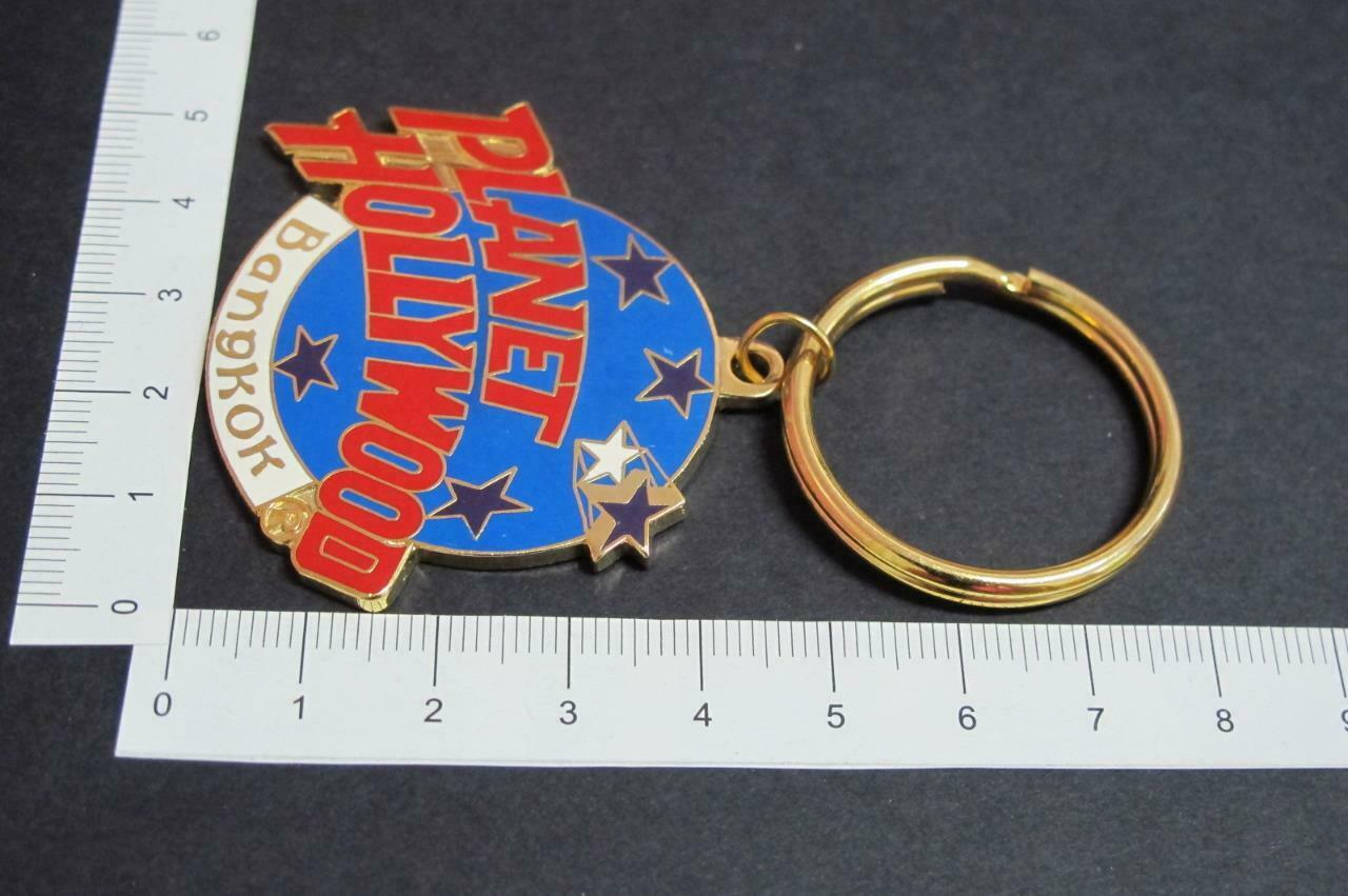 Vintage Planet Hollywood Thailand Bangkok Gold Tone Keychain Keyring F/S (A020)