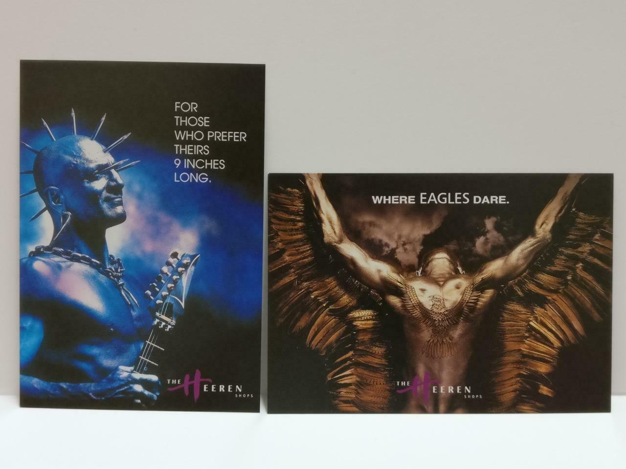 LUCKYPIGEON888 Bald Funky Man Beefcake Sexy Lady Heeren Postcard Lot Of 4 E0459