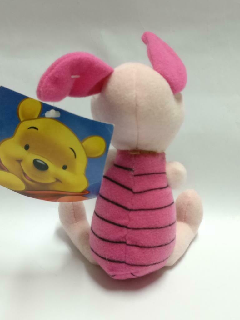 Disney Winne The Pooh Pink Piglet With Flower Tag 6" Plush Soft Toy F/S (PTY145)