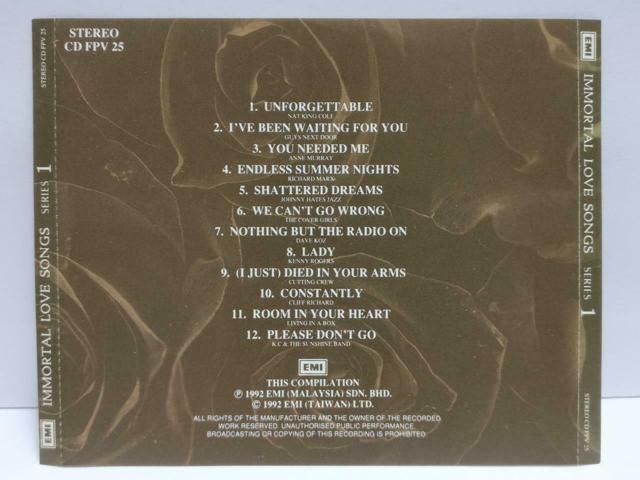 Various Artist Love Songs Nat King Cole Anne Murray 1992 Rare Malaysia CD CDS288