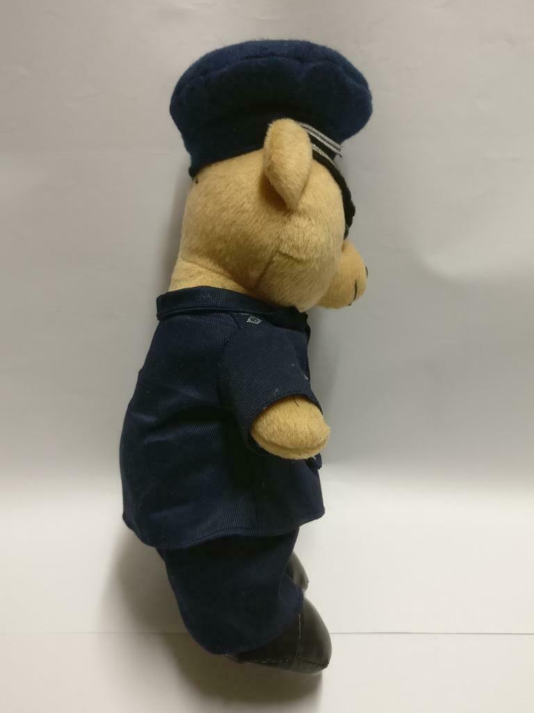 Cute Teddy Bear In Blue Police Uniform Hat 10" Plush Soft Toy F/S (PTY015)