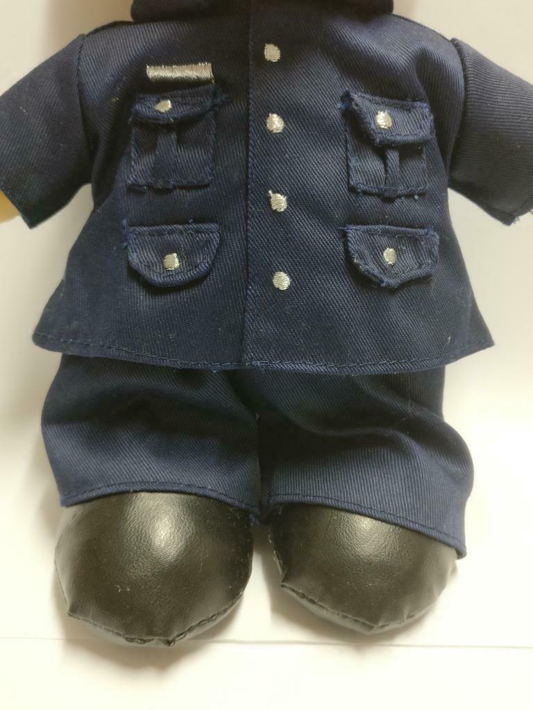 Cute Teddy Bear In Blue Police Uniform Hat 10" Plush Soft Toy F/S (PTY015)